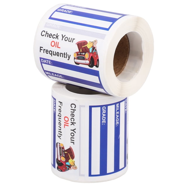 2 Rolls of Car Oil Change Service Remind Sticker Adhesive Car Sticker Maintenance Service Label Sticker