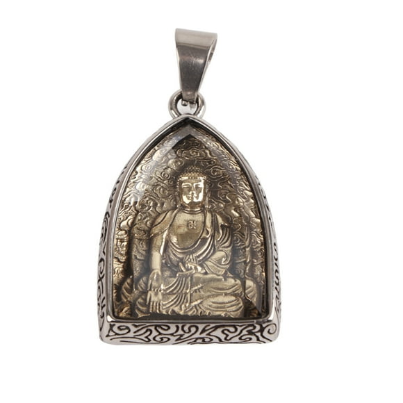 Buddha Pendant,Buddha Pendant Arc Cutting Stainless Steel Jewelry Buddha Necklace Pendant Built for the Future