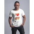 thumbnail image 2 of I Love Kpop Gradient Design Men White T-Shirt, Male Small, 2 of 4