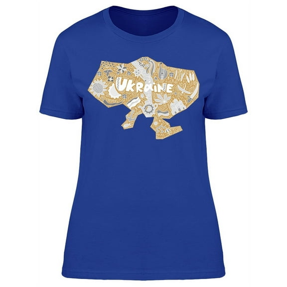 Ukraine Hand Lettering Doodles T-Shirt Women -Image by Shutterstock, Female x-Large