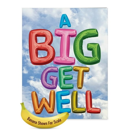 J5651FGWG-US Jumbo  Get Well Card: 'Inflated Messages From Us' with Envelope (Large Size: 8.5+ x
