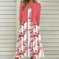 thumbnail image 2 of Atogsazn Womens 2PC Dress Set Casual Floral Sleeveless Dress Cropped Cardigan Tops Outfit Fashion Pink L, 2 of 9