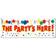 thumbnail image 2 of Party Central Club Pack of 12 Red and White 'The Party's Here' Sign Banners 60", 2 of 2