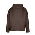 thumbnail image 4 of KeShDi Oversized Hoodies Men Baggy Hooded Sweatshirts Men Solid Long Sleeve Fleece Short Width Double Layer West Streetwear Hoodie Sweatshirts Brown L, 4 of 8