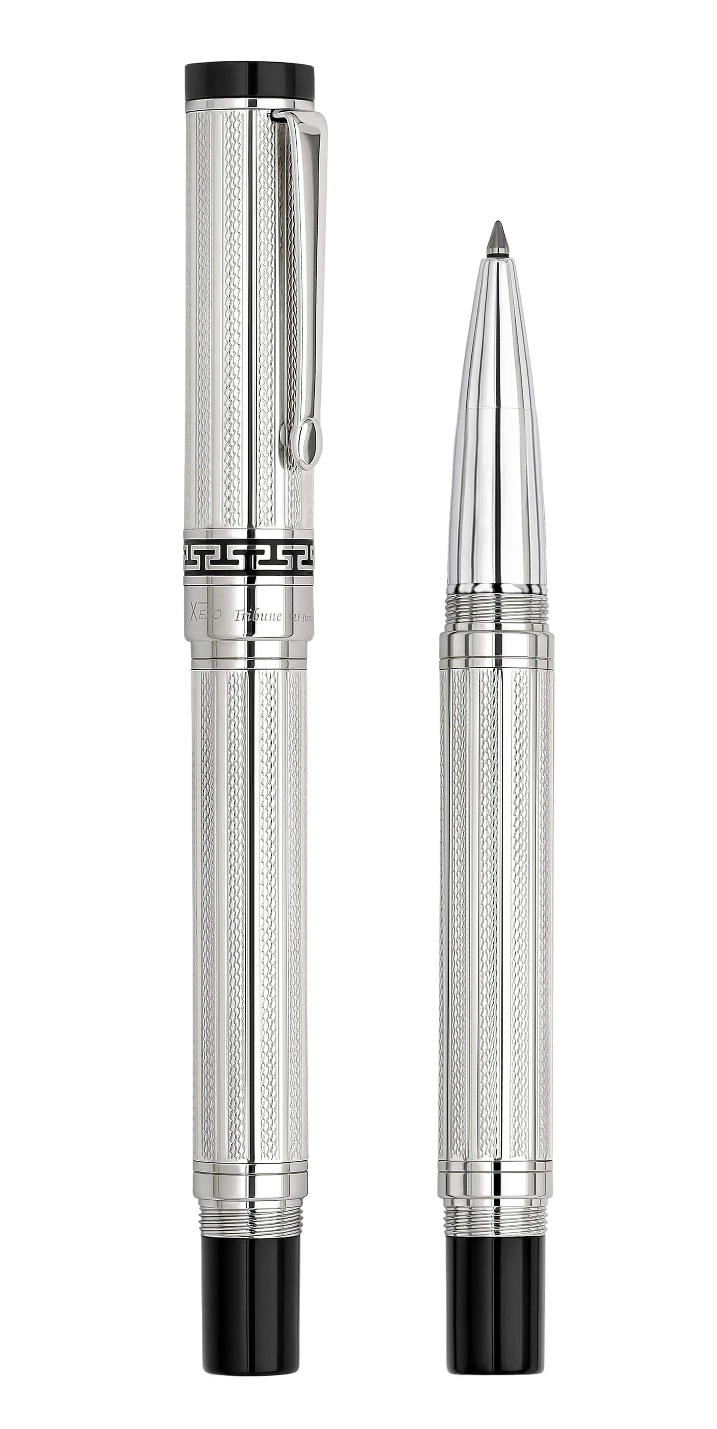 Xezo Tribune 925 Sterling Silver Guilloche Engraved Rollerball Pen