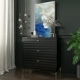 thumbnail image 2 of Boyel Living 3 Drawer Dresser, Nightstand with Drawers, Modern Black Accent Chests of Drawer for Living Room Bedroom, 2 of 8