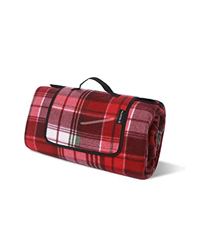 59x59 Picnic Mat with 3 Layers Material for 3-6 Adults Red Checkered Picnic Blanket for Camping Beach Park Travel Family Outdoor Picnic Blanket Waterproof Foldable Large Size 