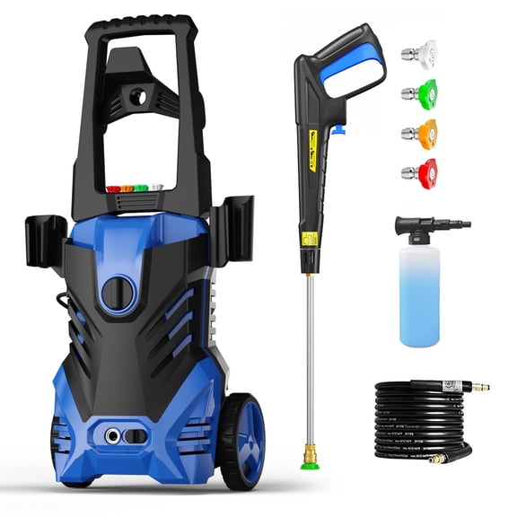 Electric Pressure Washer 5000PSI-Max 3.2GPM Power Washer with 25 Feet Hose,16.4 Feet Power Cord, Car Wash Machine Blue Ideal Cleaning for Garden