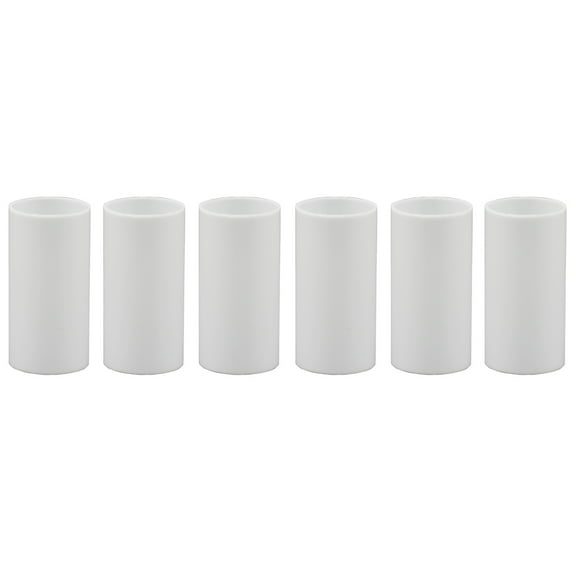Creative Hobbies 1 3/4 Inch Tall White Plastic Candle Covers Sleeves Chandelier Socket Covers - Slip Over E12 Candelabra Base Sockets | 6 Pack