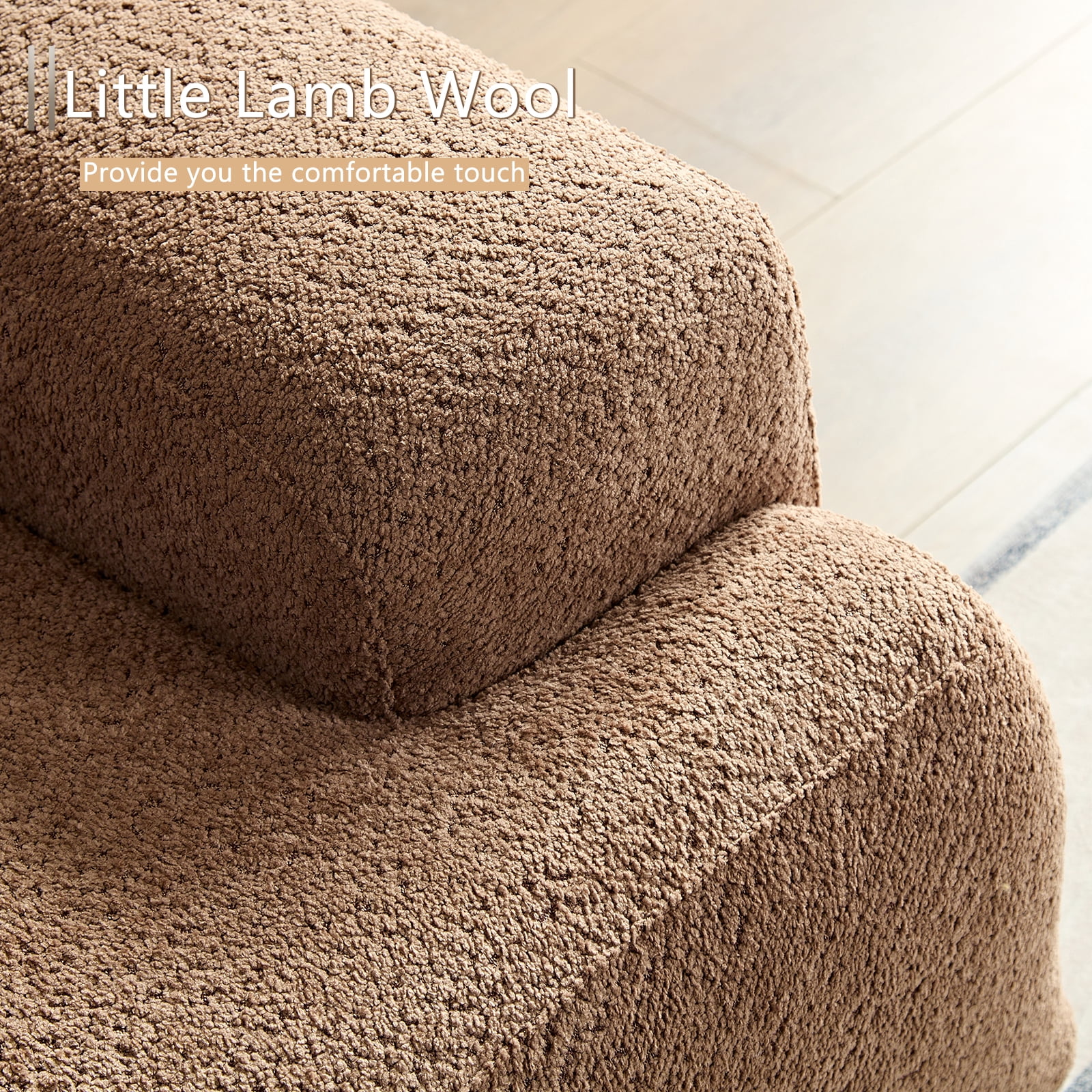 MAYEERTY Camel sofa, modern simplicity, durable fabric, solid wood frame, high density sponge filler