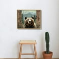 thumbnail image 3 of Nawypu Farmhouse Bear Cabin Wall Art Rustic Forest Bear Pictures Wall Decor Natural Woodland Wildlife Painting Canvas Print Framed Home Artwork For Living Room Bathroom Bedroom Kitchen Office, 3 of 4