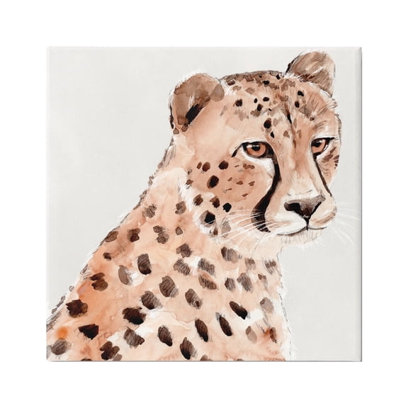 Stupell Industries Wild Cheetah Painting Animals & Insects Painting Gallery Wrapped Canvas Print Wall Art, 17 x 17