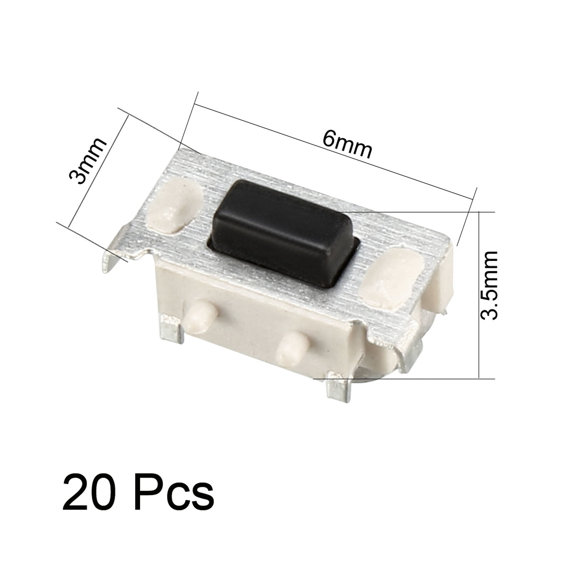 Sourcing Map 5 Pezzi Micro Interruttore Tattile 6x6x7.3mm 4 Pin Pulsante Momentaneo SPST Per Elettronica - 3