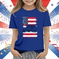 thumbnail image 2 of Patriotic Girls 4th of July Shirt American Flag Kids 250 Years Independence Day Tee (Dark Blue, 3-4 Years),Size 3-4 T, 2 of 5