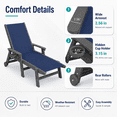 thumbnail image 5 of Seizeen HDPE Chaise Lounge Chair, 2-Piece Lawn Pool Chair Foldable, Outdoor Textilene Sun Recliner w/ 5 Adjustable Backrest, Heavy-duty Steel Frame, Blue, 5 of 9