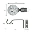 thumbnail image 4 of Glass Mosaic Ball Finials Curtain Rod，3/4” Adjustable Curtain Rod，48-84 Inch，Pewter, 4 of 5