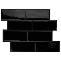 Smart Tiles Peel and Stick Backsplash, 5 Adhesive Tiles, Metro Black, 11.55"x8.38"
