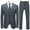 Gray, variant on Cloudstyle Men's Slim Fit Notched Lapel 3-Piece Suit Set, Two-Button Single-Breasted Back Vent Formal Wear, Wrinkle-Free Polyester for Weddings & Business