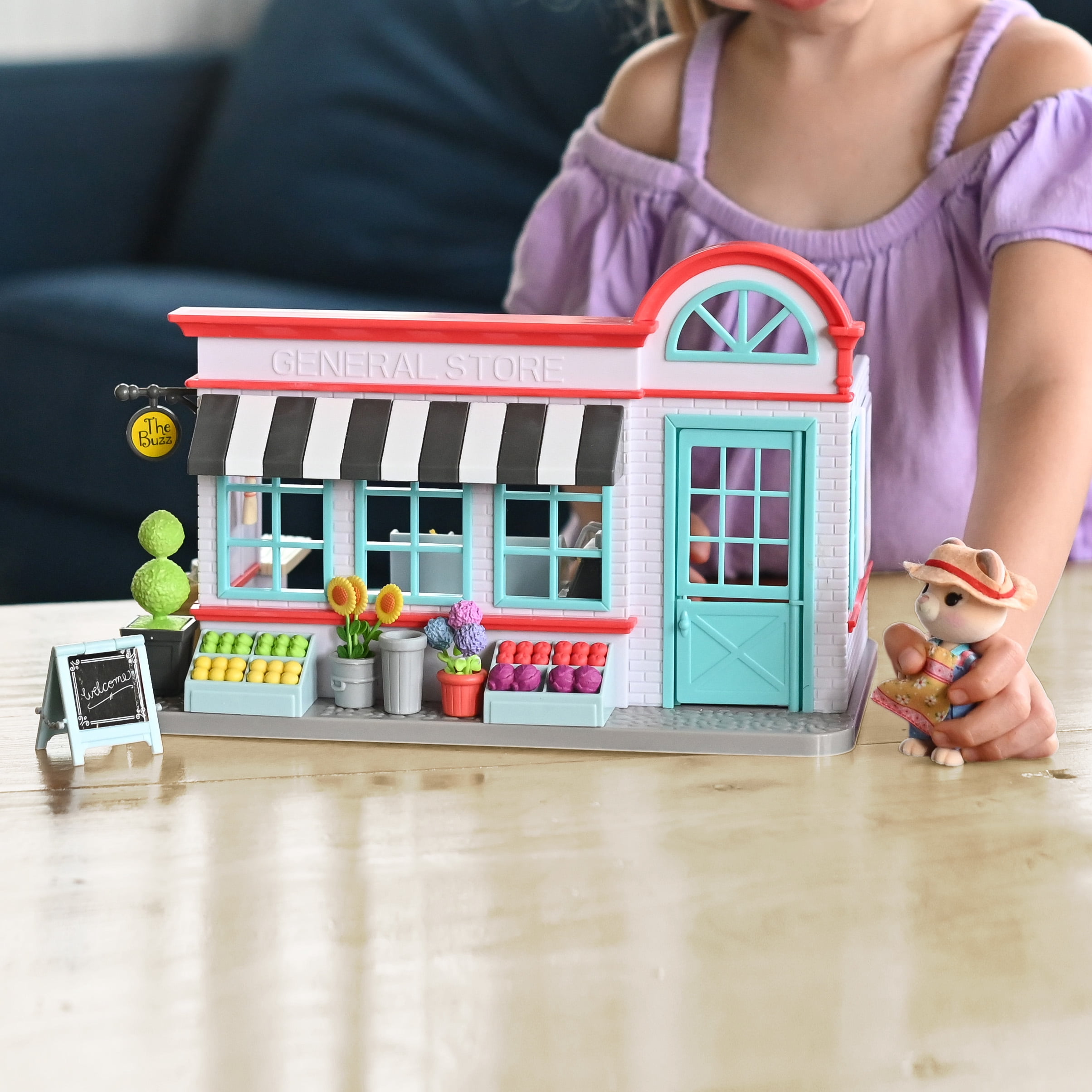 Honey Bee Acres Buzz General Store 8" Tall 56 Piece Set, Children Ages 3+, No Assembly Required