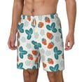 thumbnail image 2 of Uemuo Floral Strawberr Pattern Mens Swim Trunks Quick Dry Board Shorts with Mesh Lining, Stretch Beach Shorts Quick Dry No-Chafing Board Shorts-Large, 2 of 9