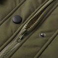 thumbnail image 6 of Men's Winter Lapel Cargo Military Trucker Work Long Fleece-Lined Cotton Jacket Coat Color:Army Green Size:S, 6 of 7