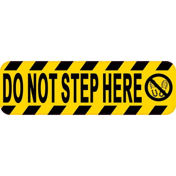 10in x 3in Symbol Do Not Step Here Sticker