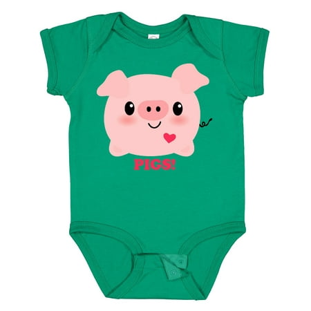 

Inktastic Kawaii I Love Pigs Gift Baby Boy or Baby Girl Bodysuit
