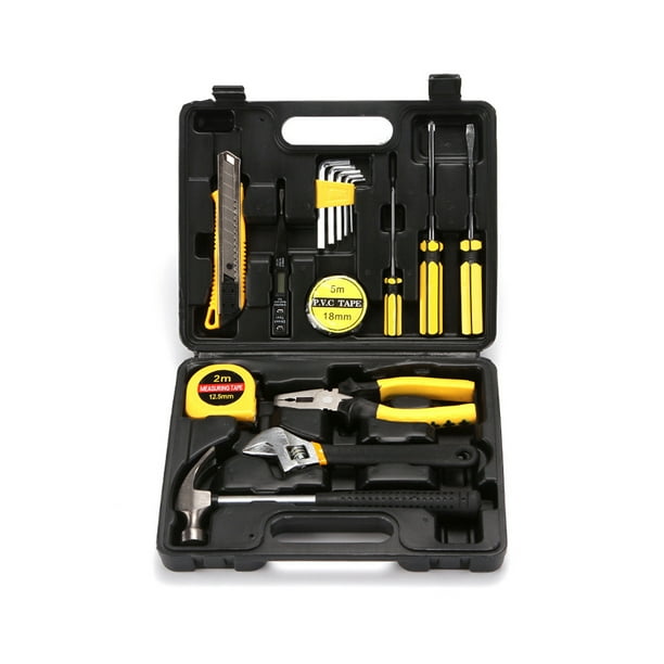 Herramientas de reparación de automóviles Ratchet Spanner Destornillador Al aire libre Metal Automóvil Reparación de Automóviles con caja de almacenamiento Actualización Paquete Packed of 16 Vogacara TO005753-02