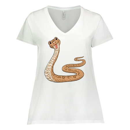 

Inktastic Pi-thon Pi Day Python Pun Snake Women s Plus Size V-Neck