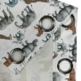 thumbnail image 4 of Ambesonne Animals Grommet Curtain, Tiger Hippo Giraffe Print, 50"x120", White Soft Blue Cinnamon, 4 of 5