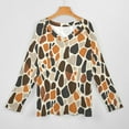 thumbnail image 3 of LYWC Vintage Giraffe Skin - 1201 Long Sleeve Shirts For Women Oversized Tshirts Tops Tees Fall T-Shirts V Neck, 3 of 7