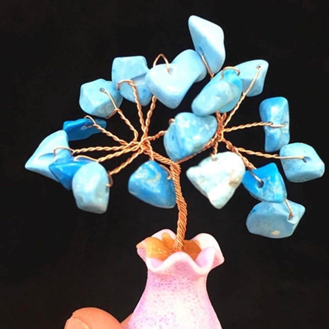 Dalazy Mini Arbre de Cristal Richesse Arbre à Chance Énergie Positive pour Décoration de Table Maison