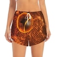 thumbnail image 2 of Disketp Tennis Racket In Fire Women's Shorts Workout Shorts for Athletic Gym Running Shorts with Phone Pockets-X-Large, 2 of 7