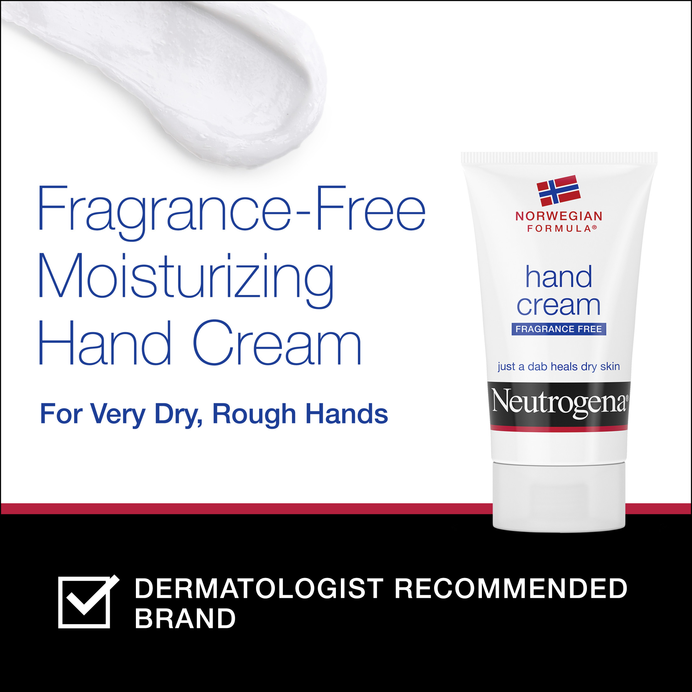 Neutrogena Norwegian Formula Dry Hand and Body Cream, Fragrance-Free Lotion, 2 oz - image 5 of 10