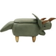 thumbnail image 3 of Critter Sitters 15-In. Seat Height Green Triceratops Dinosaur Animal Shape Storage Ottoman Furniture for Nursery, Bedroom, Playroom, Living Room Decor, 3 of 18