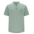 thumbnail image 4 of Mgmyaa Mens Casual Loose T-Shirts Button Pocket Short Sleeve V-Neck Pullover Shirts, 4 of 5