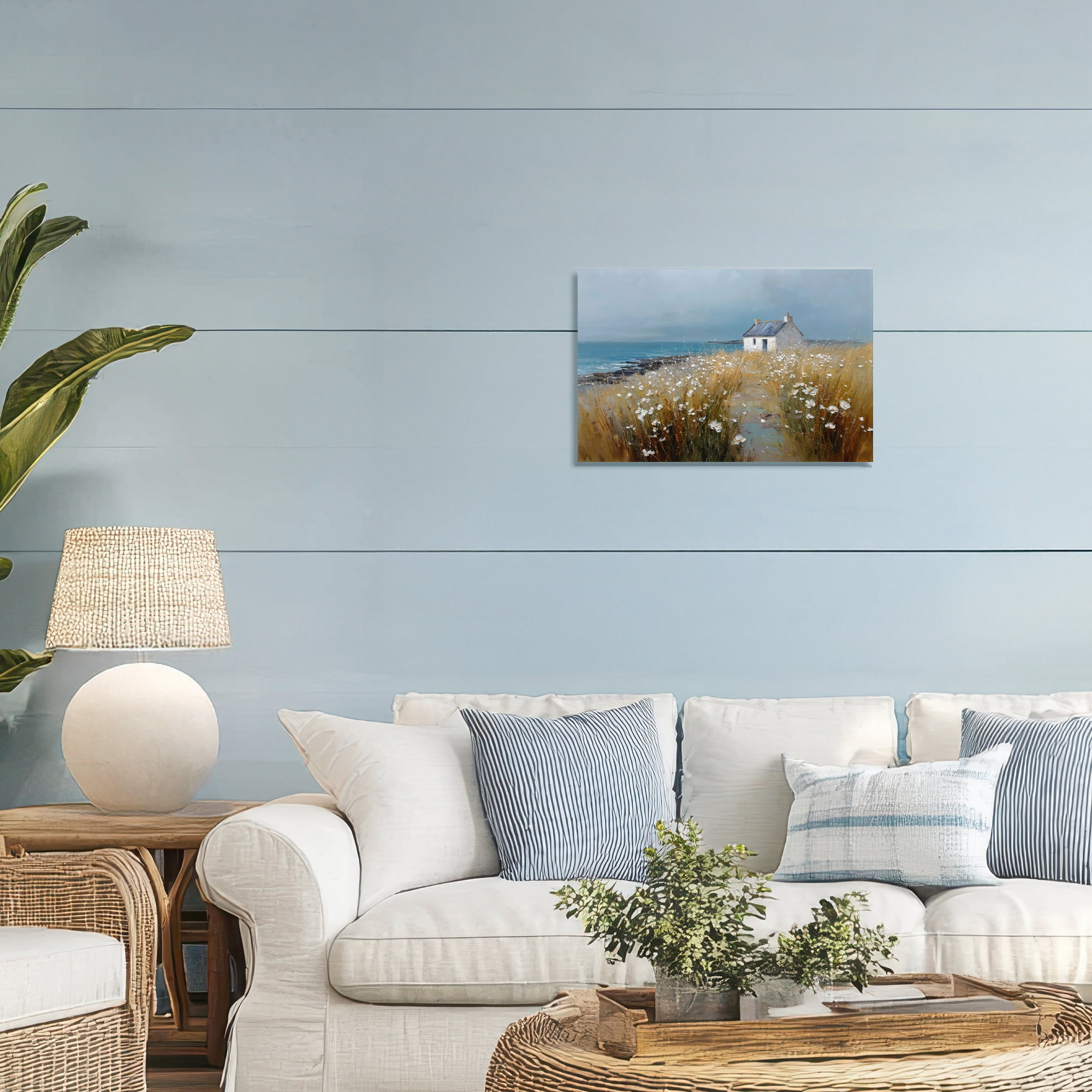 Stupell Industries Oceanfront Cottage Wildflowers Canvas Wall Art, design by Petal Prints Design
