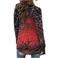 thumbnail image 7 of SOOMLON Halloween Clothes for Women Cardigans Open-Front Long Sleeve Shirts for Women Hoodless Halloween Ghost Print Casual Shirt Jacket Cardigans Wine S, 7 of 7
