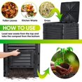 thumbnail image 4 of LINJH Large Garden Compost Bin, 80 Gallon (300L) Outdoor Composter Tumbler from BPA-Free Material for Fast Creation of Fertile Soil, Lightweight, Easy Assembly and Kitchen Waste Composting, 4 of 7
