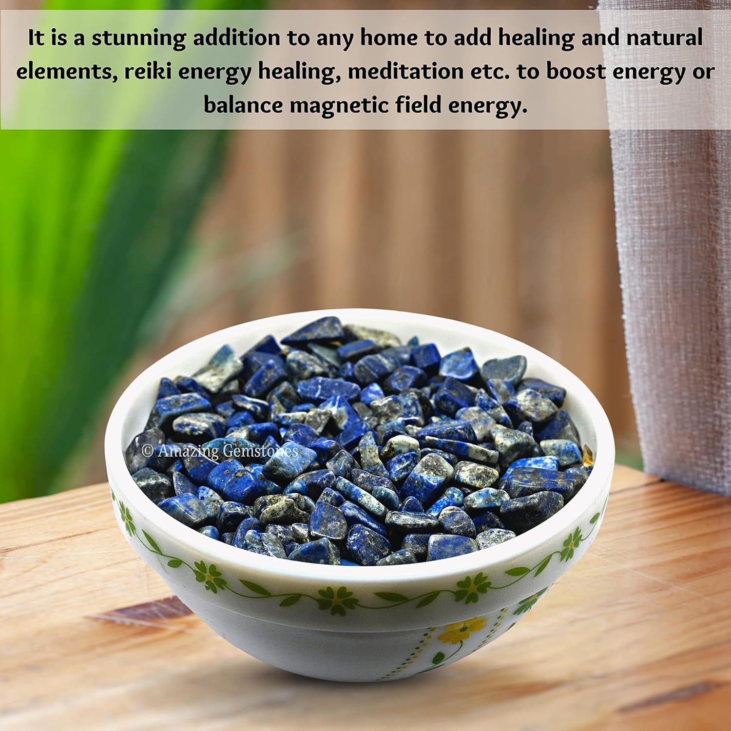Lapis Lazuli Crystal Chips - Healing Crystals Tumbled Chips Gemstone Beads (1LB Bulk)