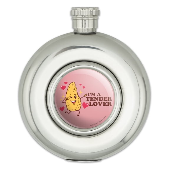 I'm a Tender Lover Chicken Nugget Funny Humor Round Stainless Steel 5oz Hip Drink Flask