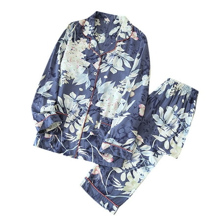 

BELLZELY Womens Pajamas Plus Size Clearance 2 Pieces Women s Pajamas Sets Cotton Pyjama Women s Pajamas Sleepwear Sets Spring Summer Homewear