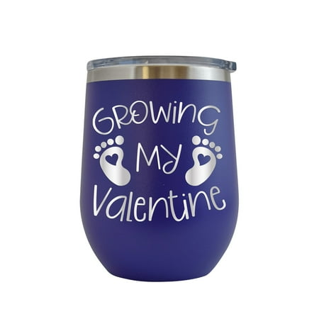 

Growing My Valentine - Engraved 12 oz Purple Wine Cup Unique Funny Birthday Gift Graduation Gifts for Men or Women Valentines Day Flowers Girlfriend Boyfriend