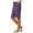 Dark Purple, variant on Women's Solid Color Casual Shorts – Elastic Waist, Mid-Length Bermuda Pants with Pockets Khaki, XL