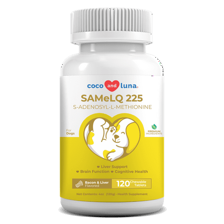 UPC: 0602217996901 | Coco and Luna SAMe LQ 225 for Dogs – Brain Support – 120 Chewable Tablets