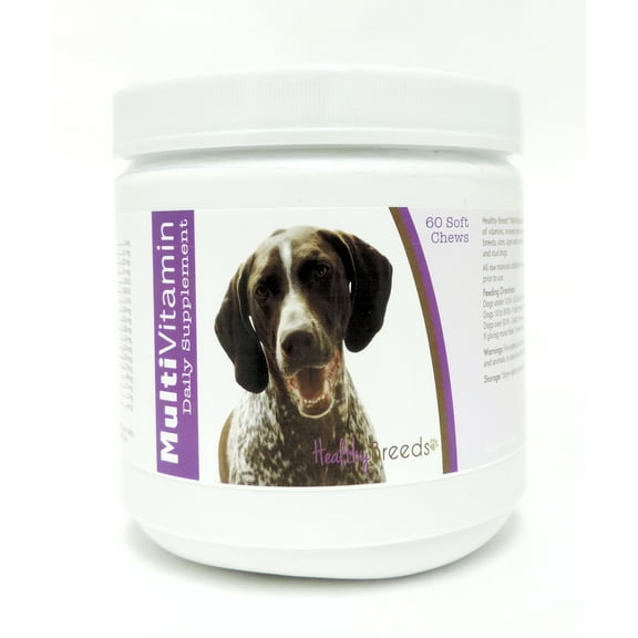 Healthy Breeds Dog Multi-Vitamin Soft Chew for German Shorthaired Pointer, Daily Vitamin and Mineral Supplement, 60 Count