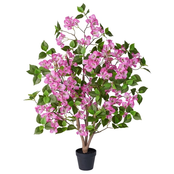 DR.Planzen Artificial Bougainvillea Tree 3FT UV Resistant Faux Bougainvillea Plant Fake Tree Pink Bougainvillea Tree - 270 Leaves 189 Flowers Artificial Plant with Weighted Base, Indoor Outdoor