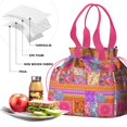 thumbnail image 4 of Pioneer Flower Drawstring Lunch Bag Women - Drawstring Lunch Bag Insulated for Work Office - Stain-Resistant Large Lunchbags for Women with Multi-Pockets, 4 of 6