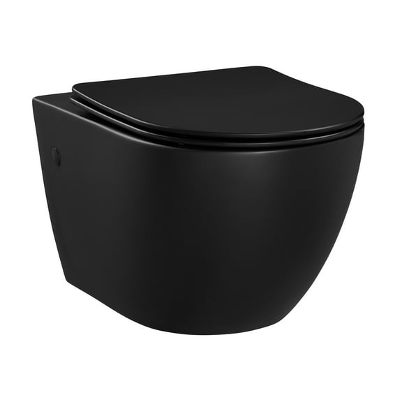 Angers Wall-Hung Elongated Toilet Bowl in Matte Black