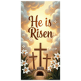 thumbnail image 2 of LUUFILx Easter Wall Banner Backdrop Cross He is Risen Religious Background Spring Celebration Church Decoration Photography Props Christian Decor, 2 of 8